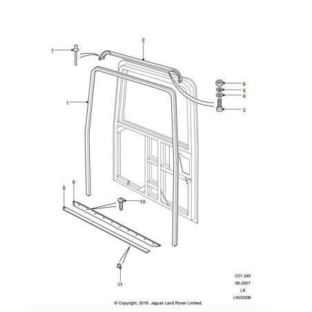 JOINT DE PORTE ARRIERE DEFENDER 90/110 ORIGINE