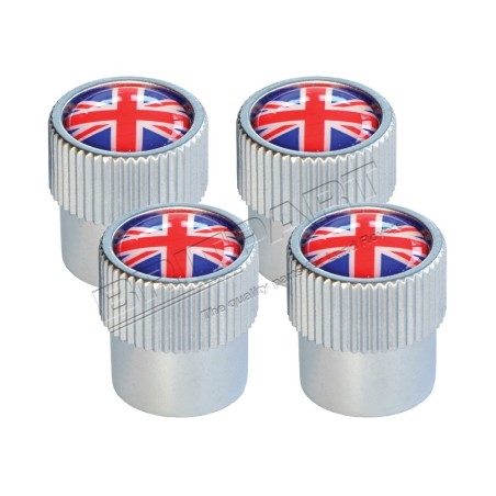 SET BOUCHONS DE VALVES UNION JACK COULEUR