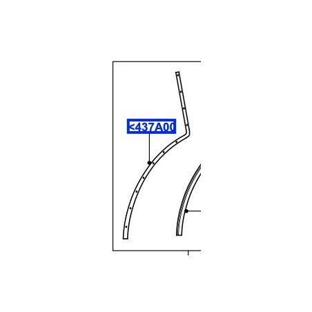 BAGUETTE DU JOINT INTERIEUR DE L'ARCHE DE LA PORTE ARRIERE GAUCHE ORIGINE