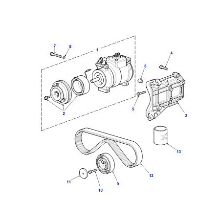 COURROIE COMPRESSEUR CLIMATISATION RANGE ROVER P38 ORIGINE